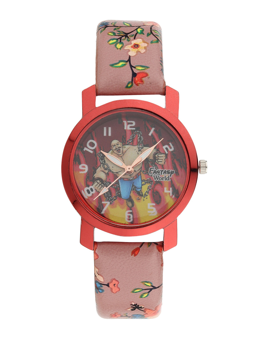 

Fantasy World Unisex Kids Multicoloured Printed Dial & Multicoloured Leather Straps Analogue Watch, Multi