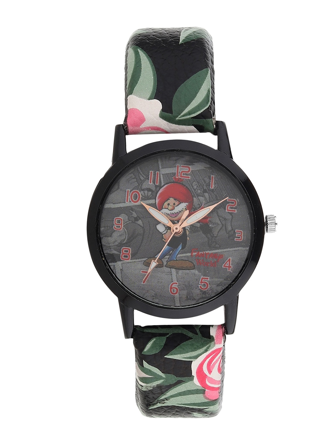 

Fantasy World Unisex Kids Multicoloured Printed Dial & Multicoloured Leather Straps Analogue Watch, Multi