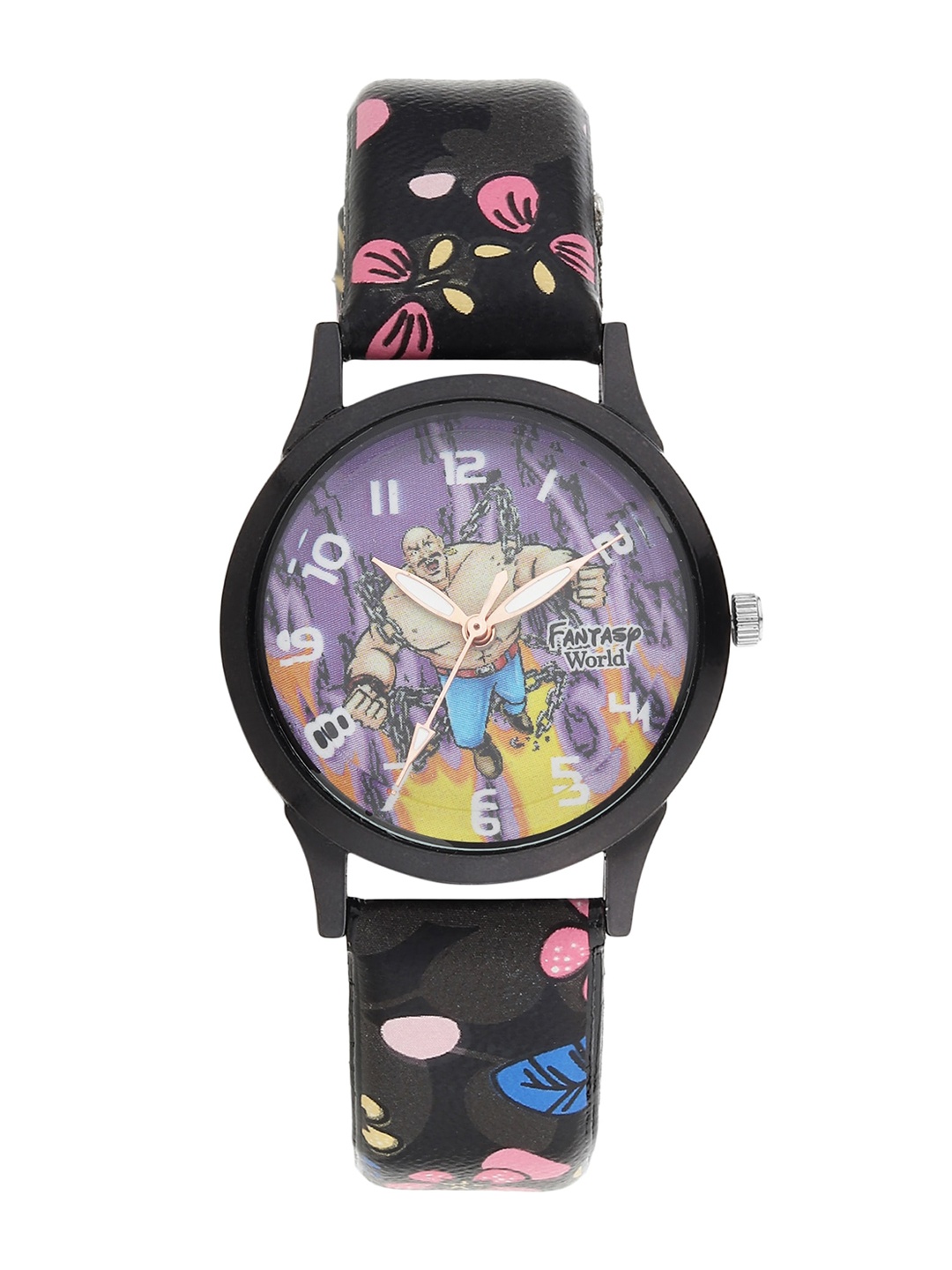 

Fantasy World Unisex Kids Multicoloured Printed Dial & Multicoloured Leather Straps Analogue Watch, Multi