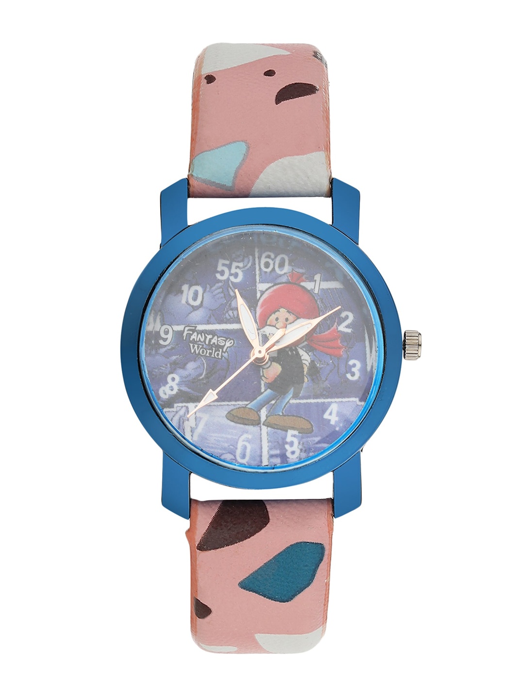 

Fantasy World Unisex Kids Multicoloured Dial & Multicoloured Leather Straps Analogue Watch FW-013-CH-BL3, Multi