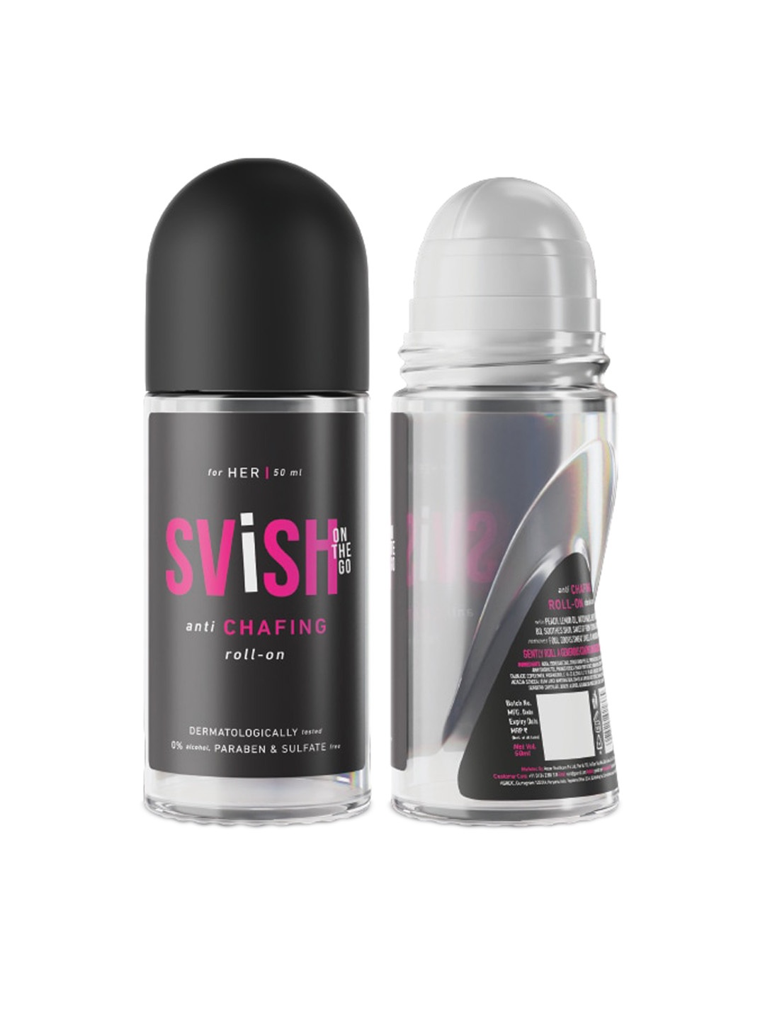 

Svish On The Go Women Anti Chafing Roll On Deodorant, Black