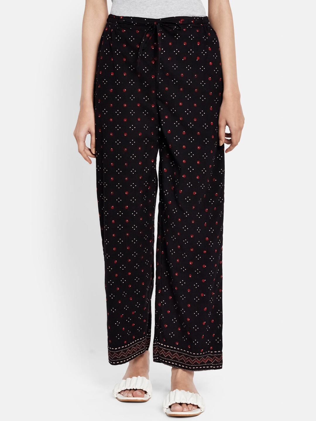 

Fabindia Women Black & White Printed Trousers