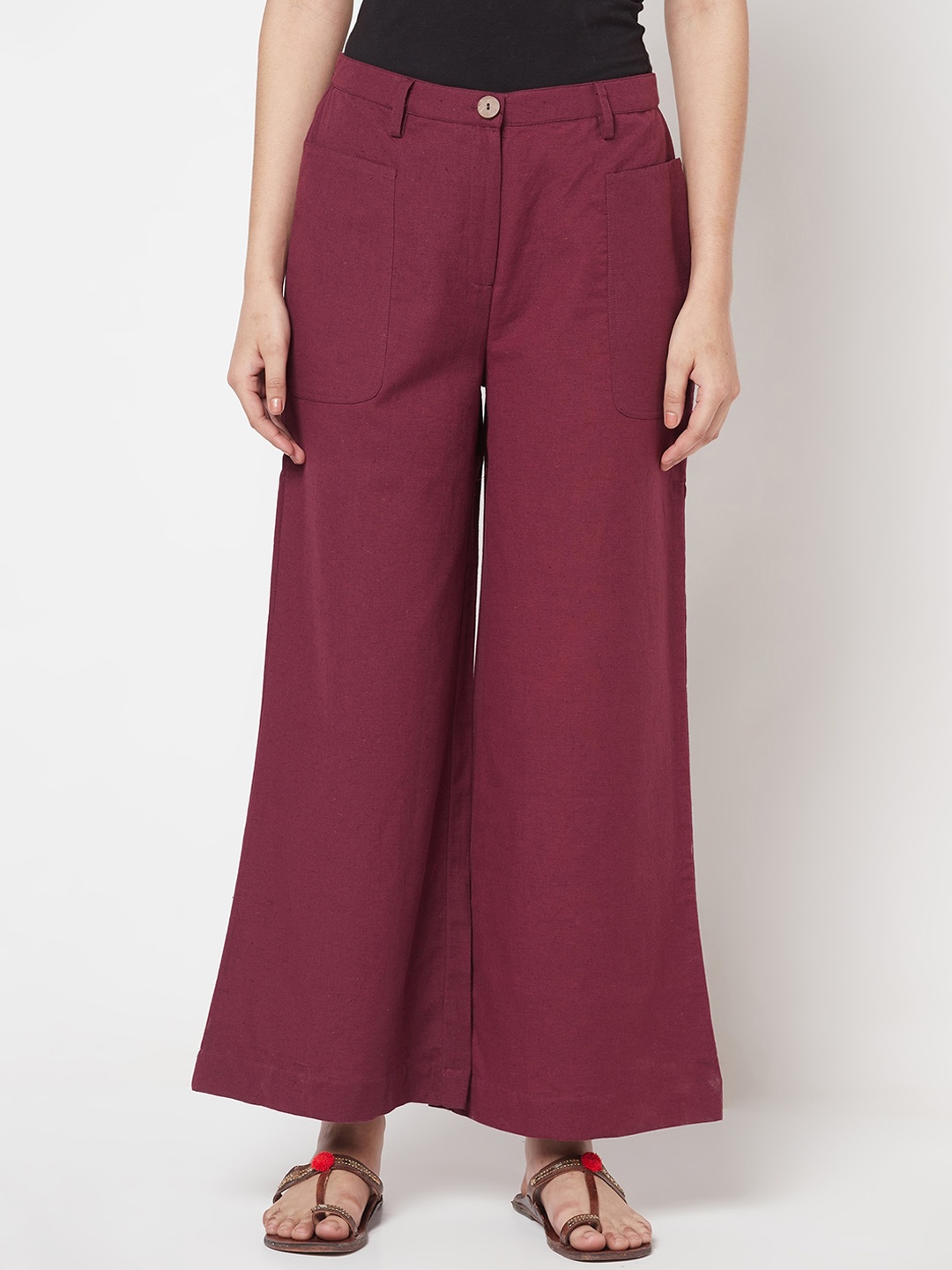 

Fabindia Women Purple Cotton Trousers
