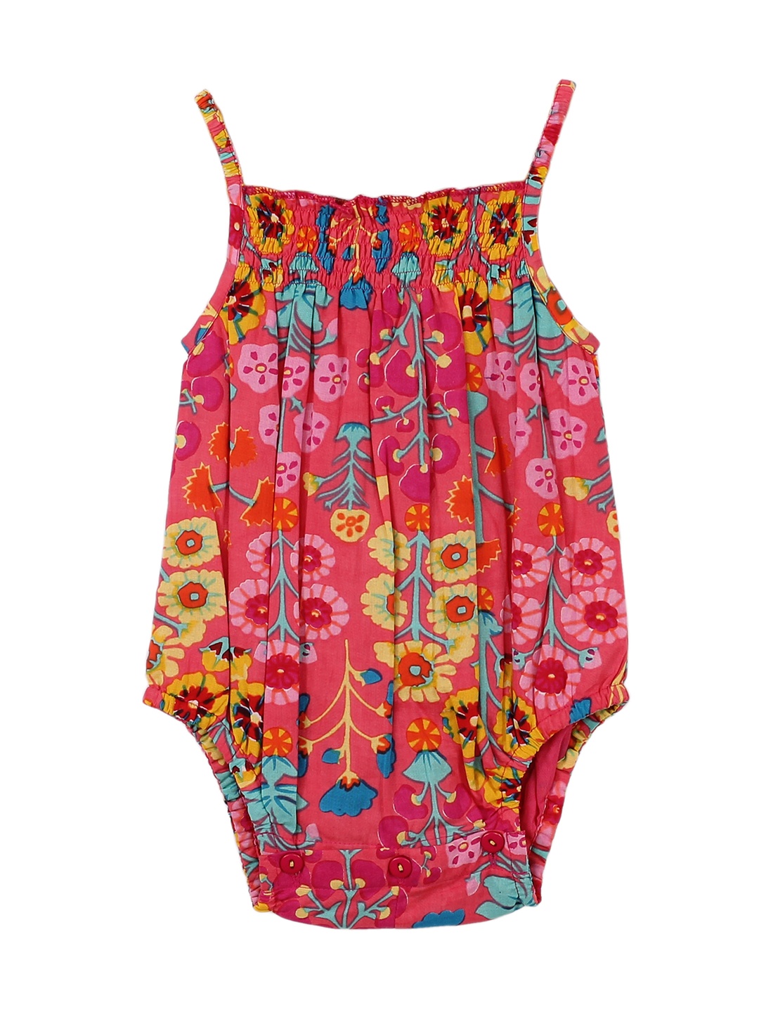 

My Little Lambs Kids Pink Floral Print Bodysuit