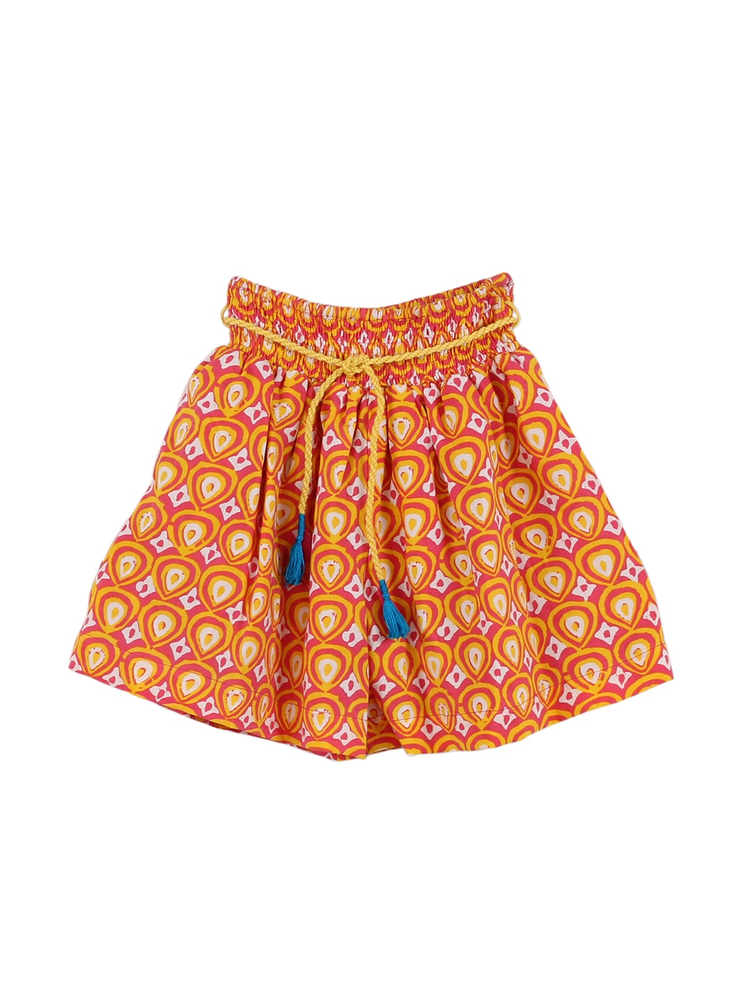 

My Little Lambs Girls Red & Yellow Printed Loose Fit Shorts