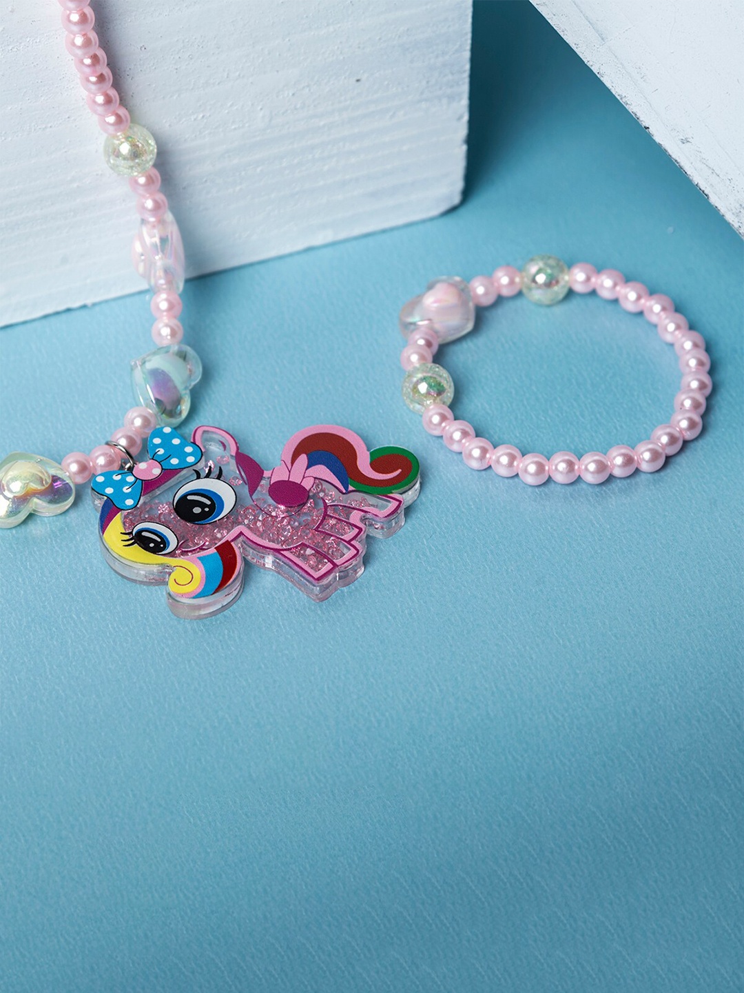 

Jewelz Girls Pink & Blue Necklace With Bracelet