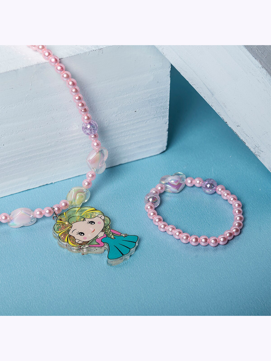 

Jewelz Girls Multicoloured Handcrafted Necklace With Bracelet, Multi