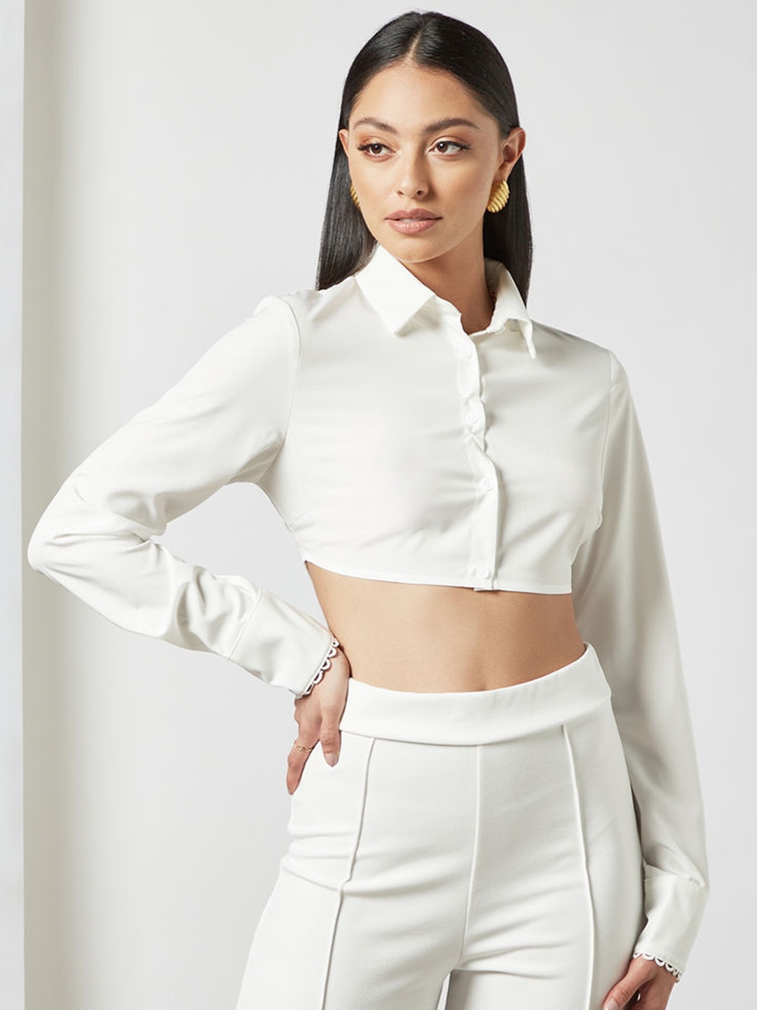 

Femme Luxe White Styled Back Top