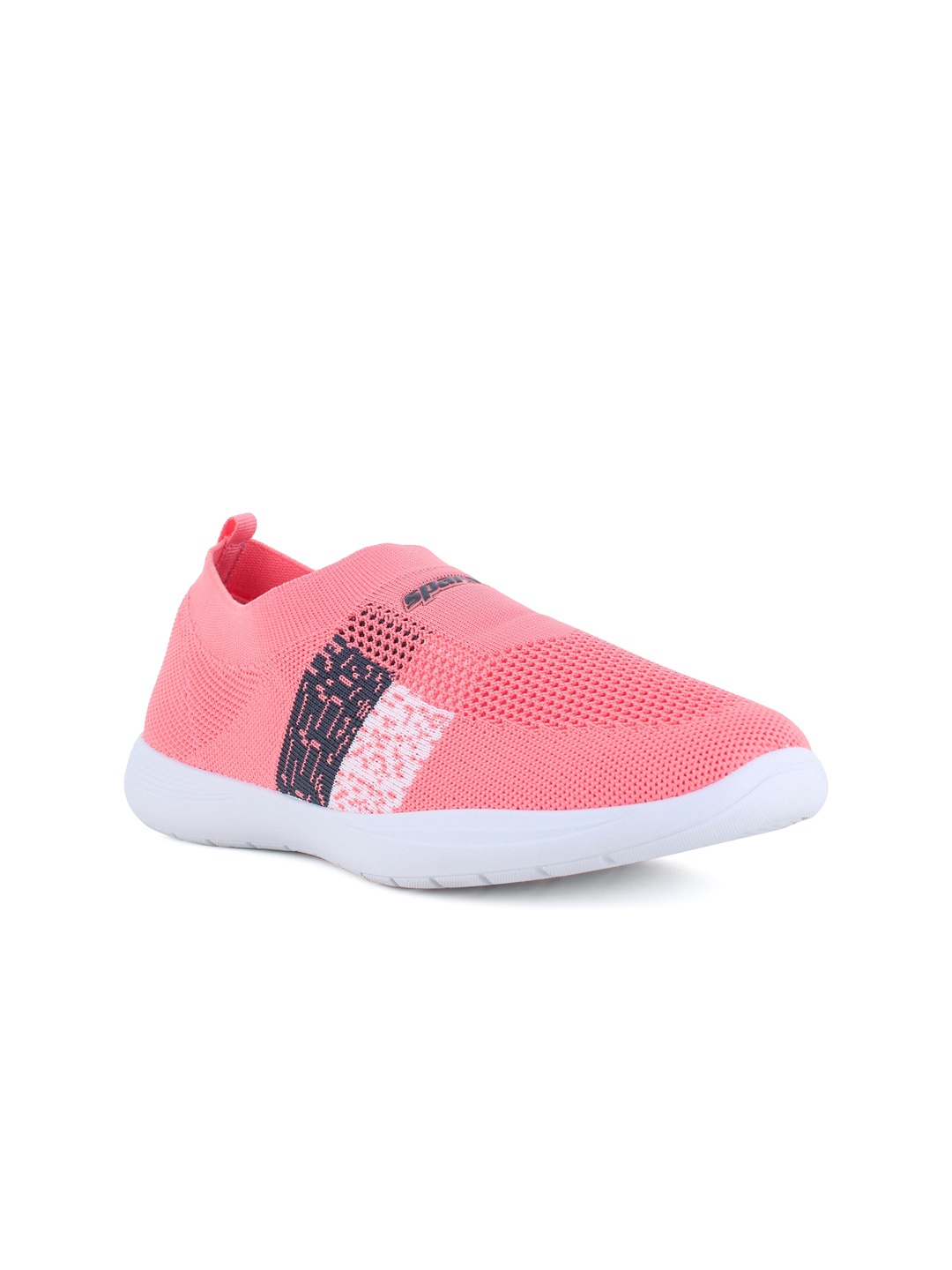 

Sparx Women Peach-Coloured Woven Design Slip-On Sneakers