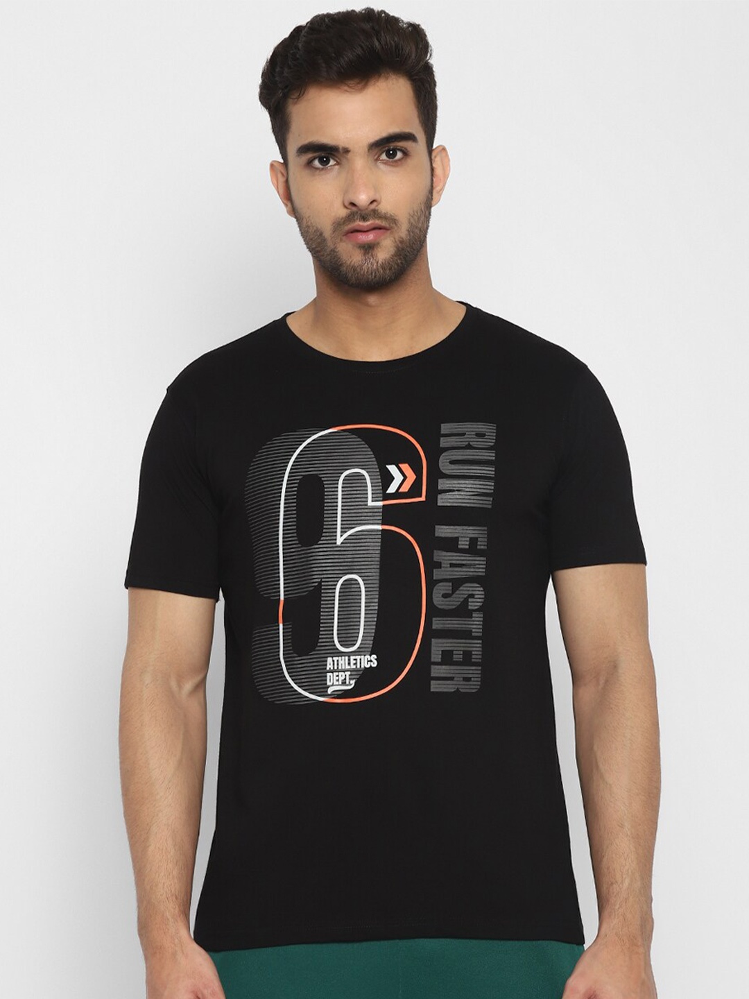 

appulse Men Black Typography Printed Cotton T-shirt