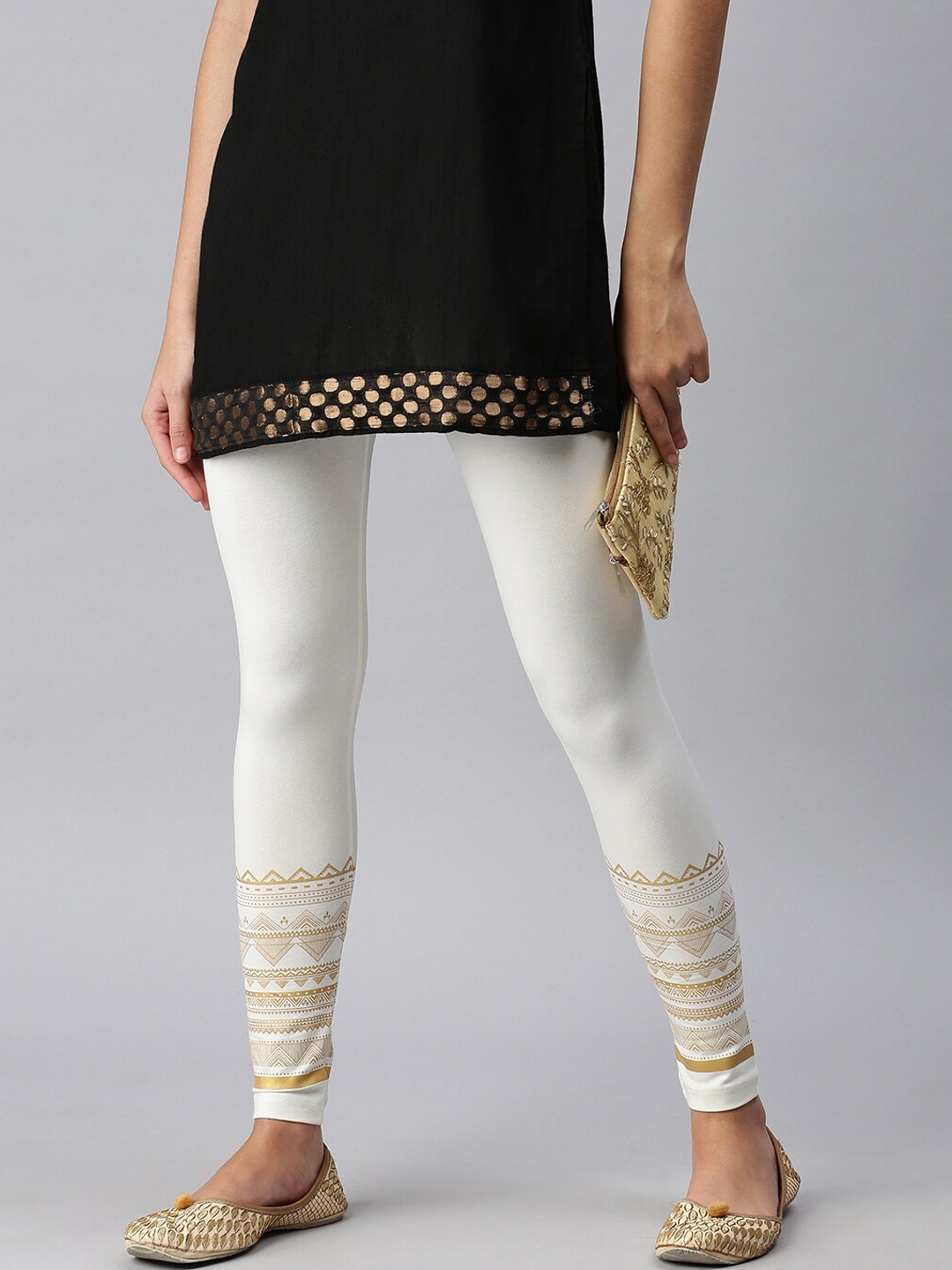 

De Moza Women Off White Ankle length legging