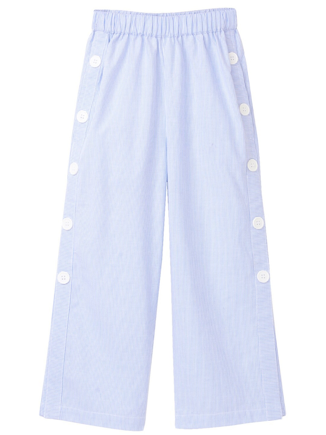 

Cub McPaws Girls Blue Striped Culottes With Side Slits Palazzo