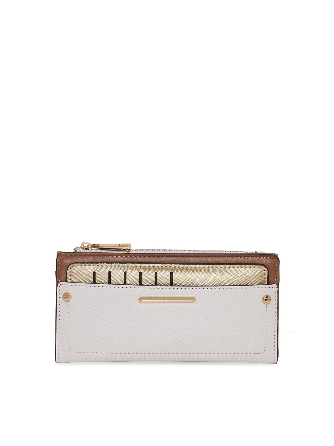

ALDO Women Beige & White Two Fold Wallet