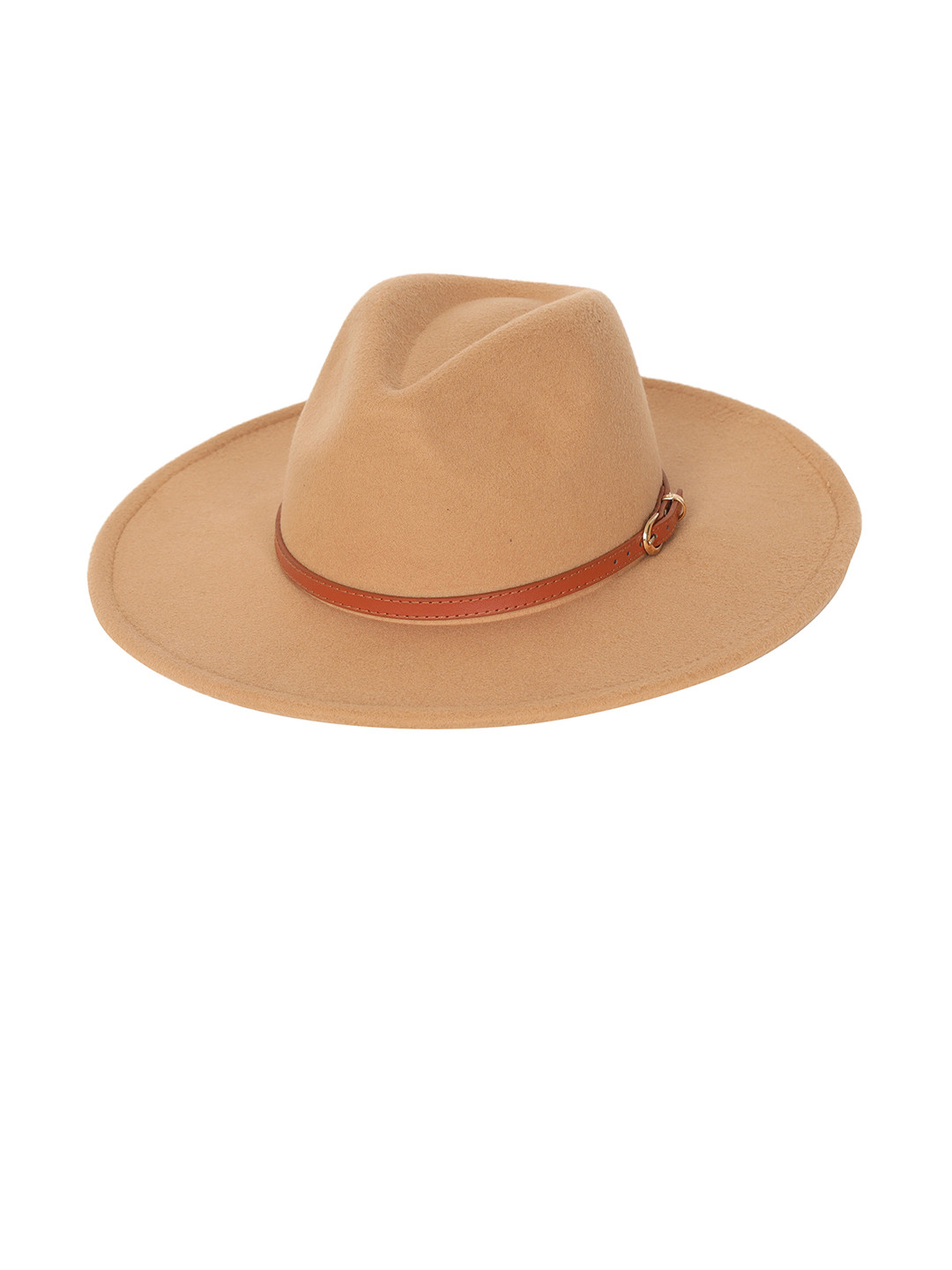 

FabSeasons Men Beige Vintage Wide Brim Fedora with Belt