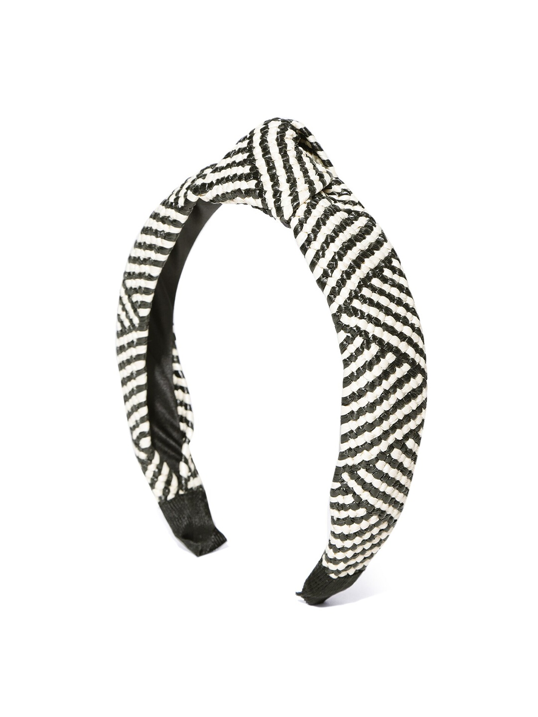 

PRITA BY PRIYAASI Women Black & White Striped Knotted Hairband