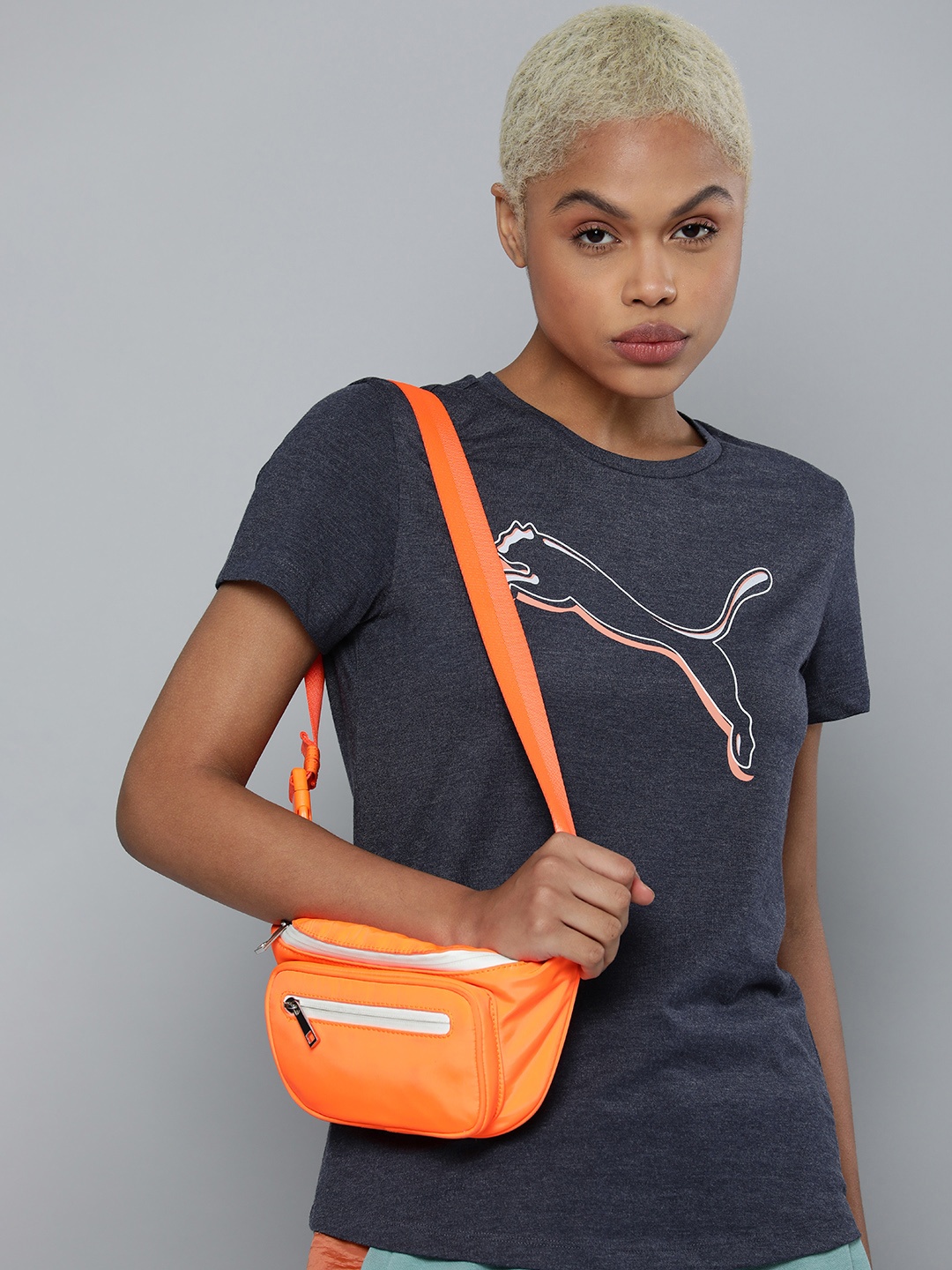 

Puma Brand Logo Printed Regular Fit T-shirt, Blue