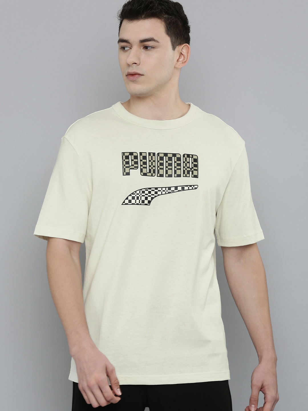 

Puma Men White & Black Graphic Printed Casual T-shirt