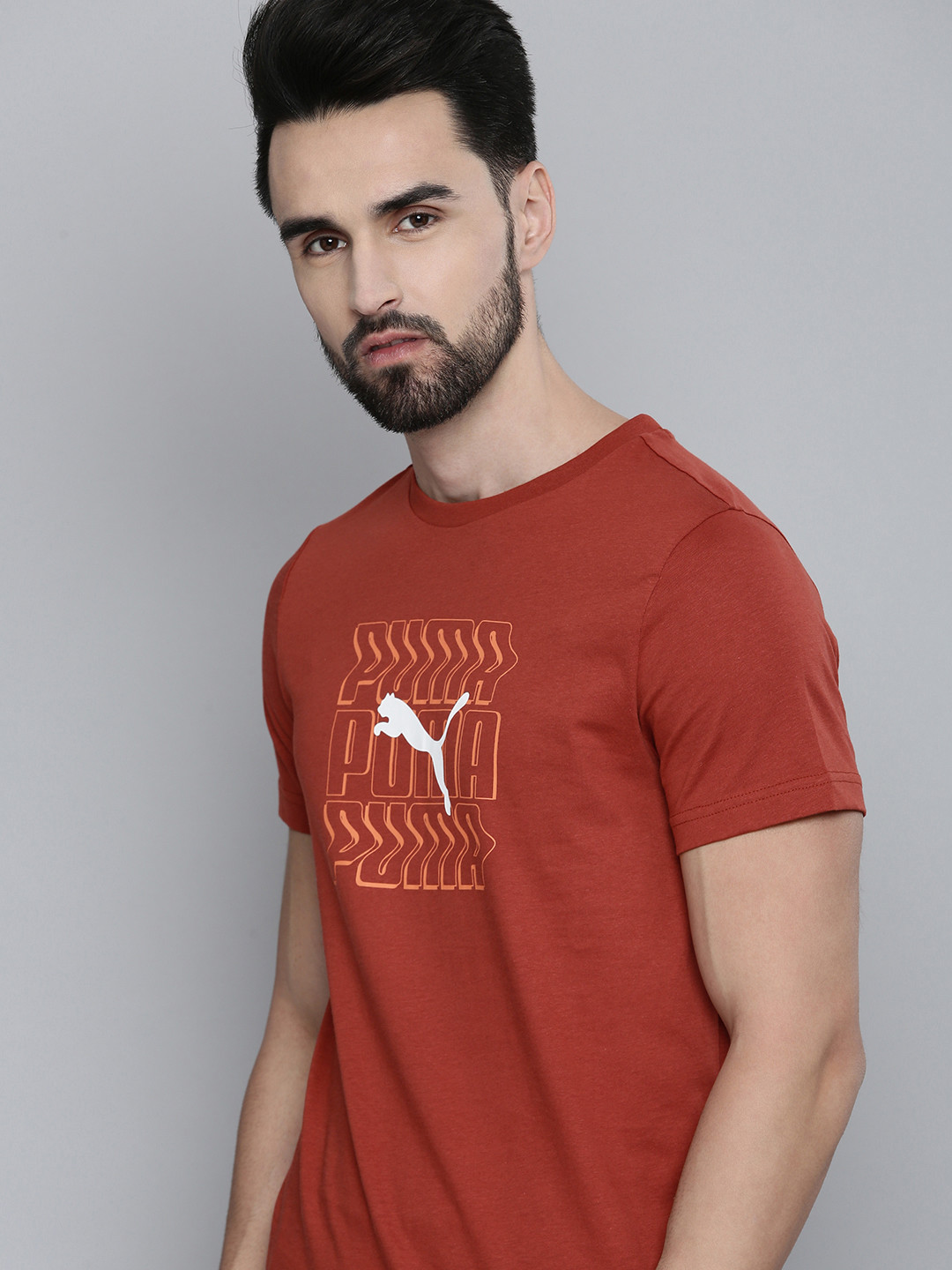 

Puma Men Red Graphic Printed Casual T-shirt