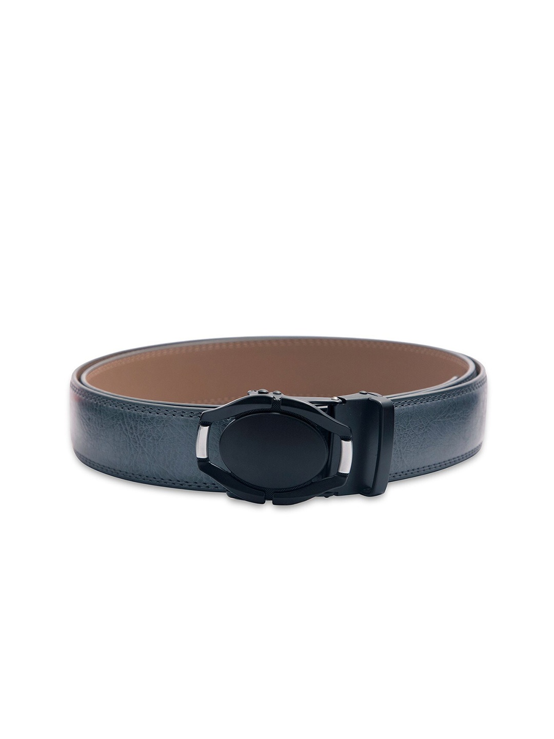 

BANGE Men Blue Textured Leather Belt