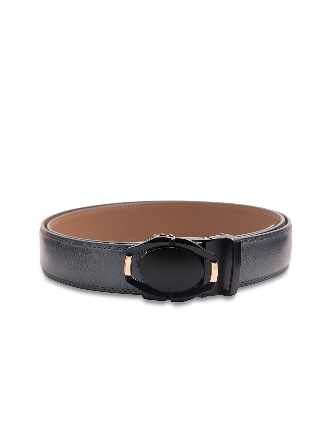 

BANGE Men Blue Textured Leather Belt