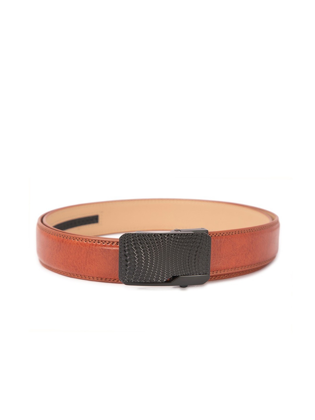 

BANGE Men Red Textured Leather Formal Belt