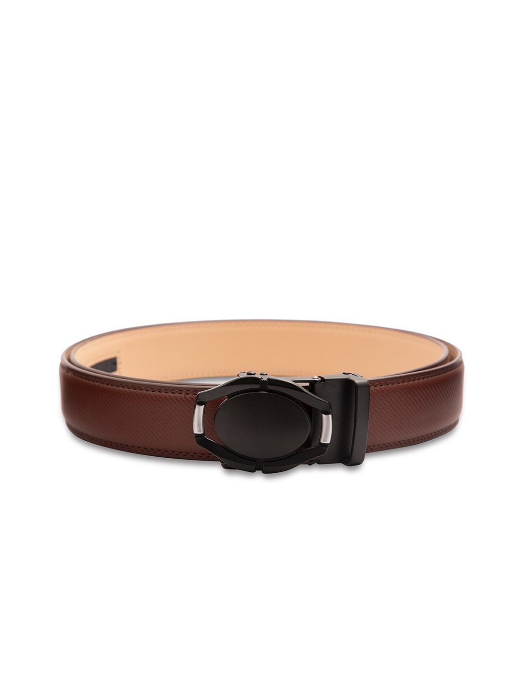 

BANGE Men Brown Textured Genuine Leather Belt