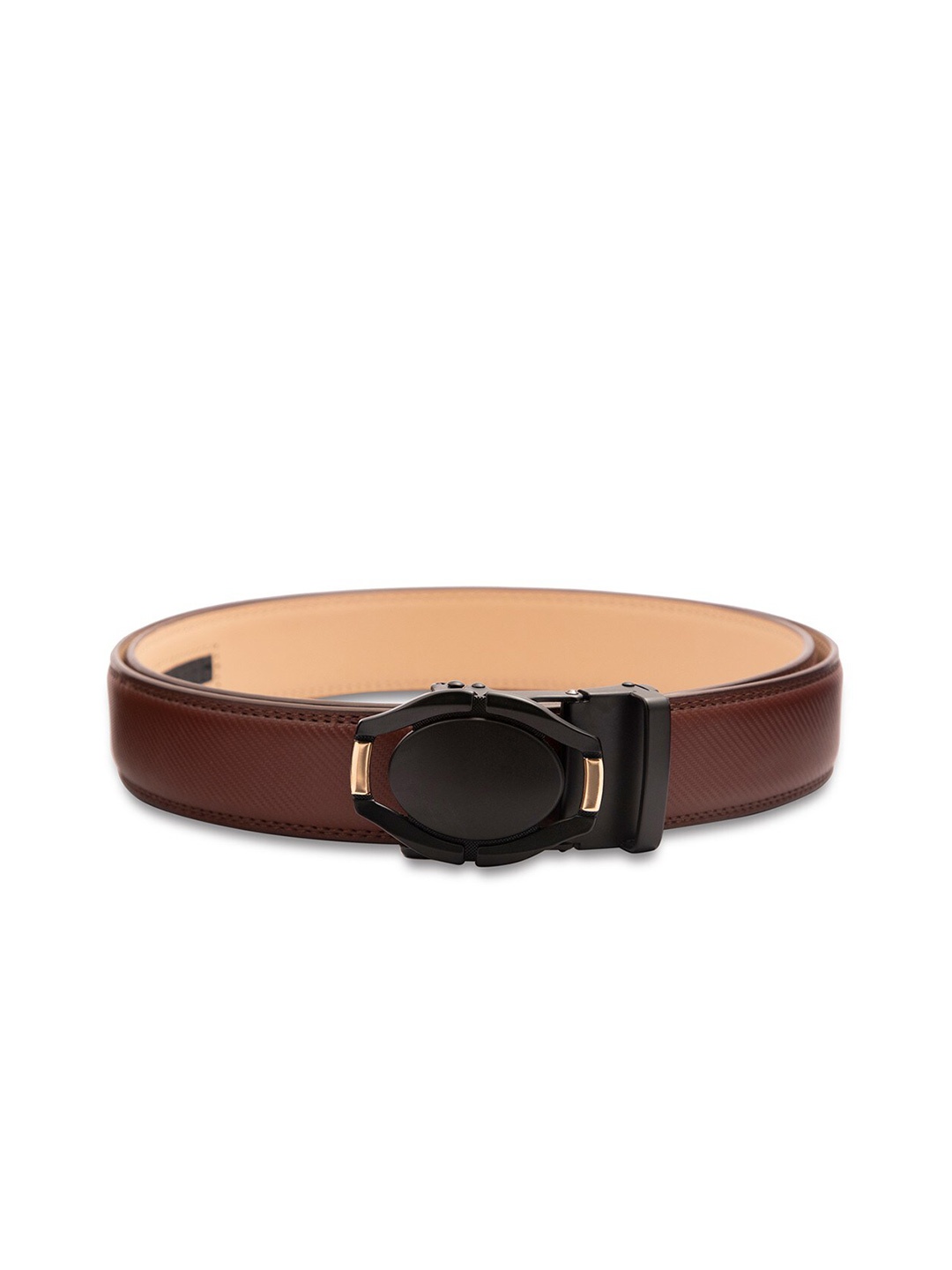 

BANGE Men Red Textured Leather Formal Belt