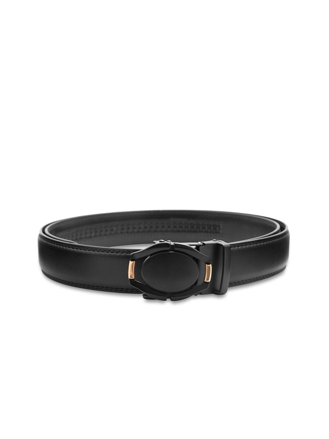 

BANGE Men Black Textured Leather Formal Belt