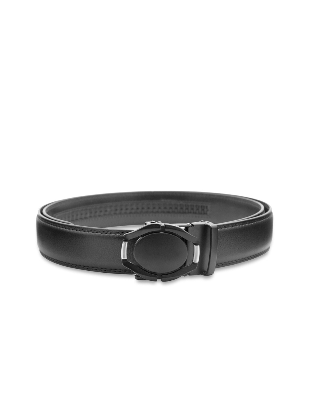 

BANGE Men Black Textured Leather Formal Belt