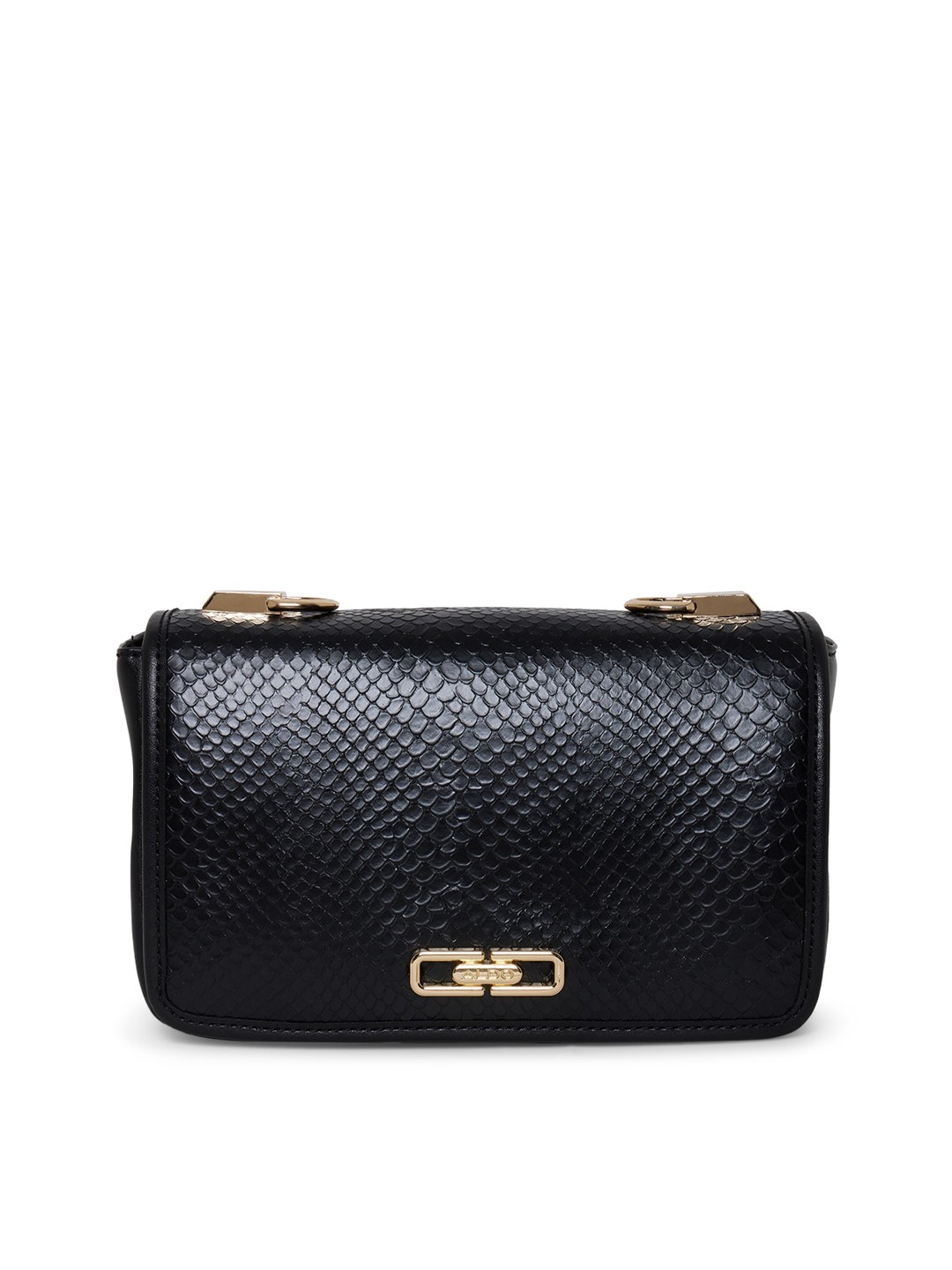 

ALDO Black Animal Textured Structured Handheld Bag