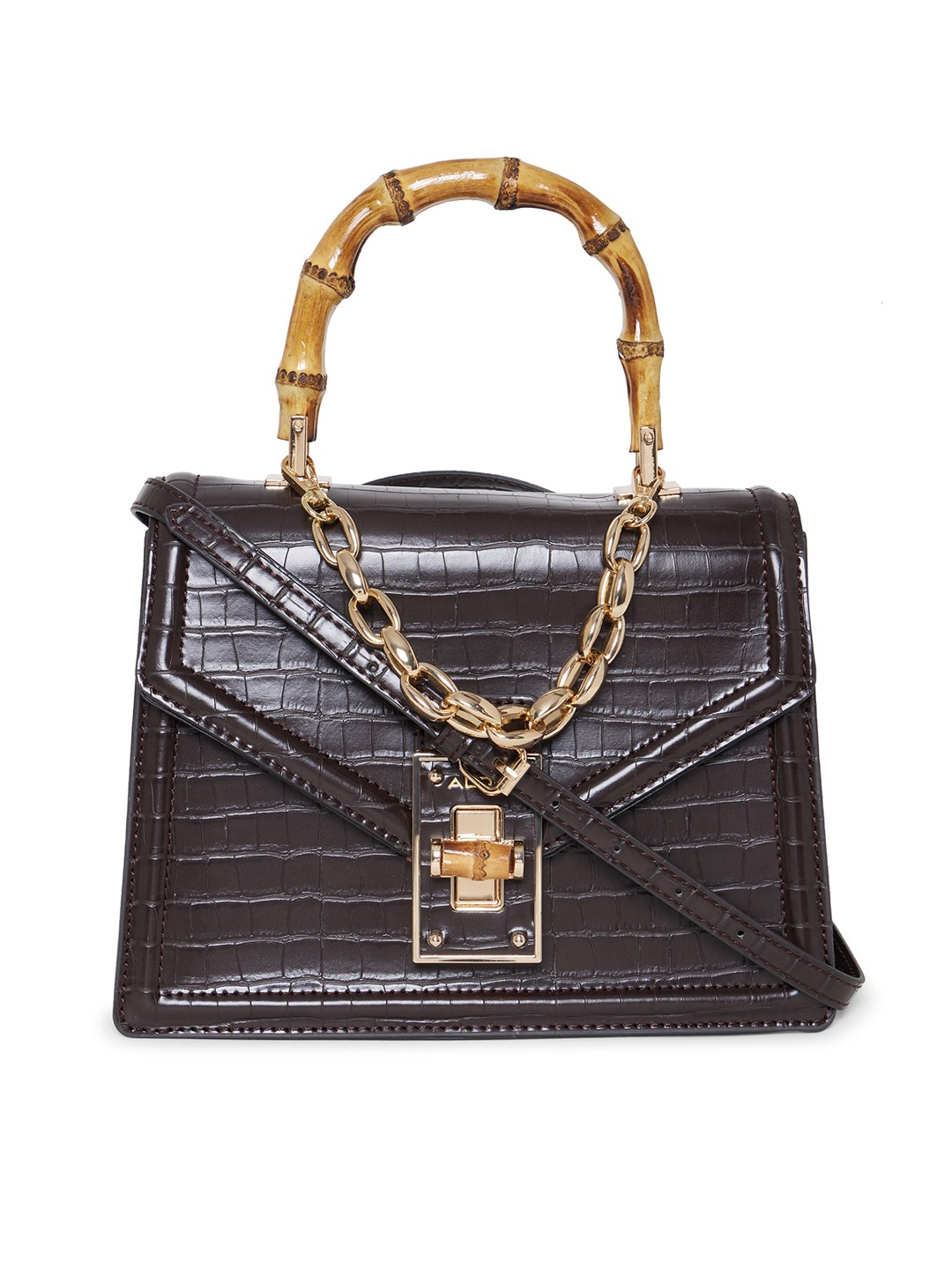

ALDO Beige Textured Structured Handheld Bag