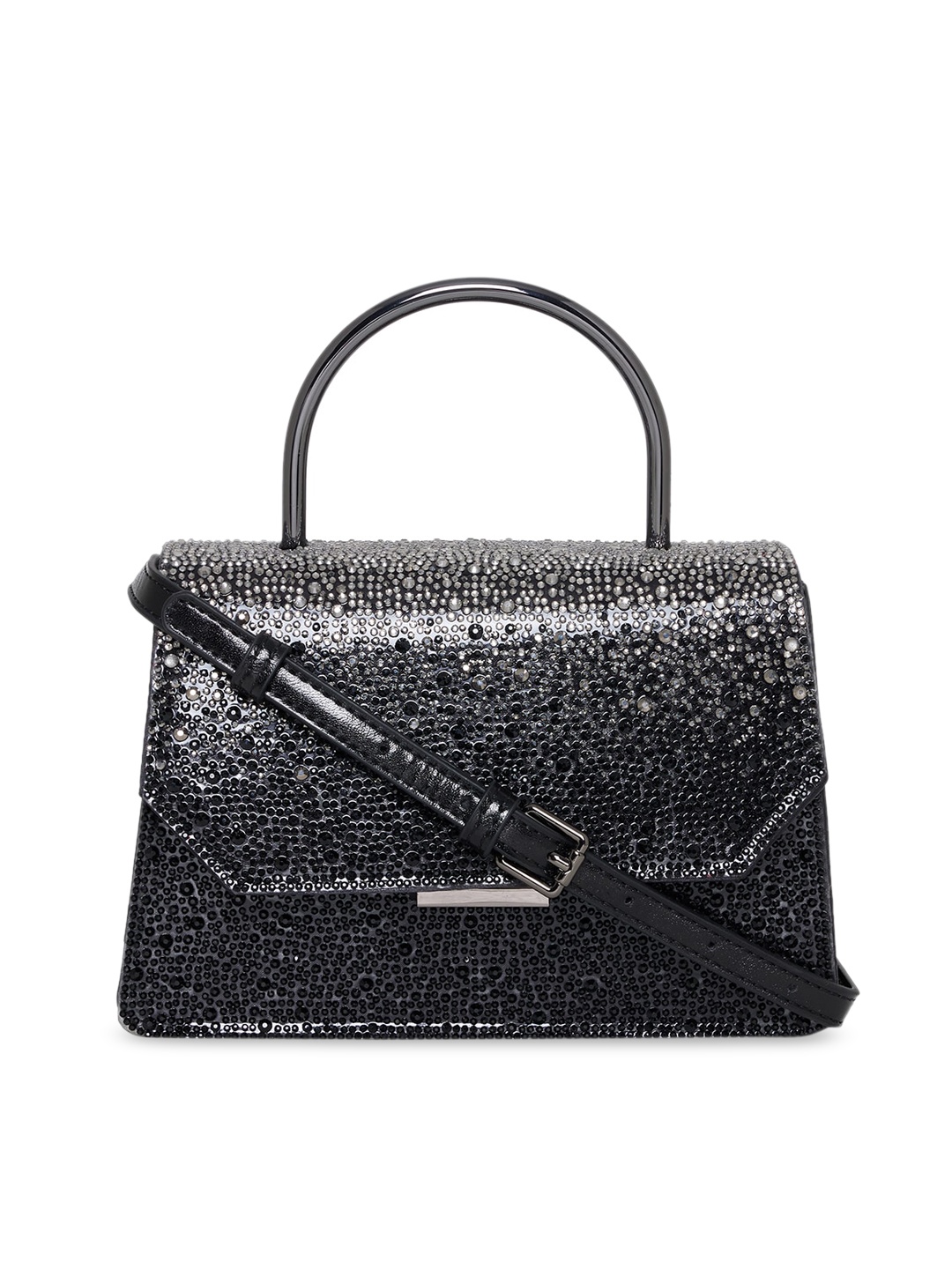 

ALDO Black Textured Structured Handheld Bag