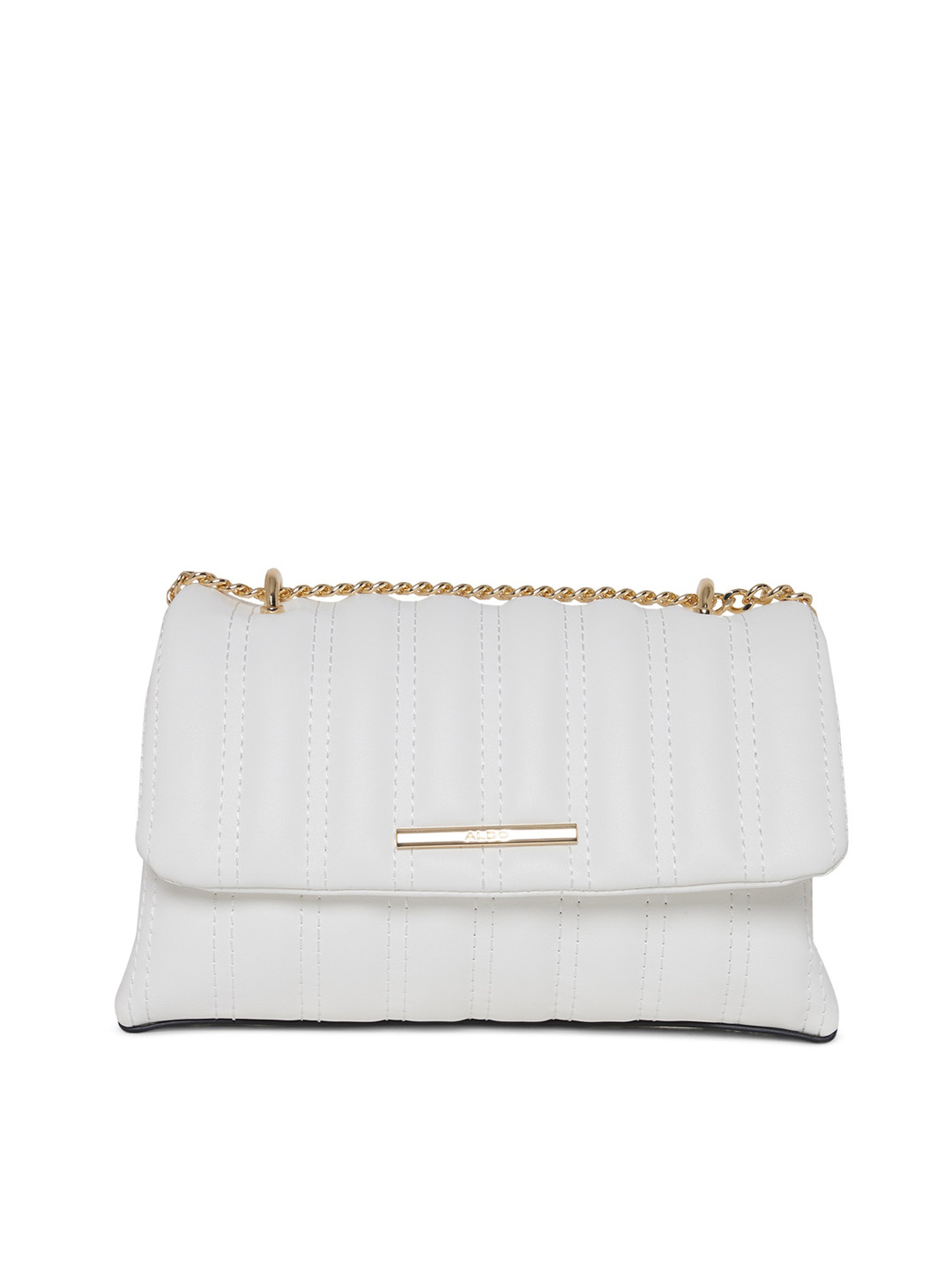 

ALDO White Textured Structured Sling Bag with Quilted