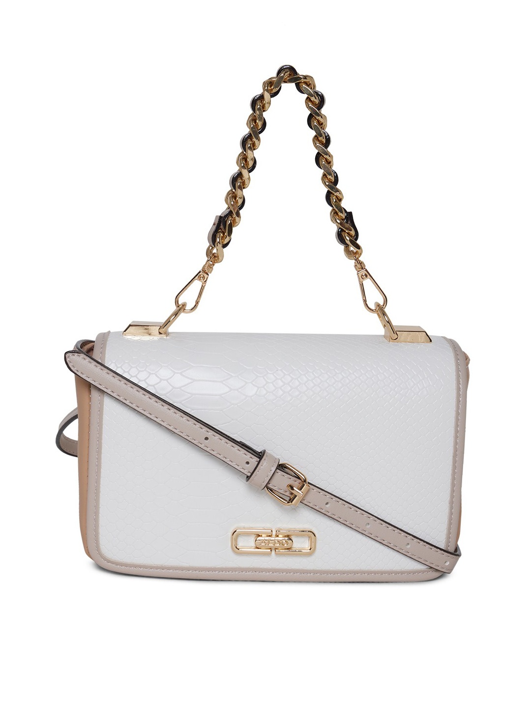 

ALDO White Textured Structured Sling Bag