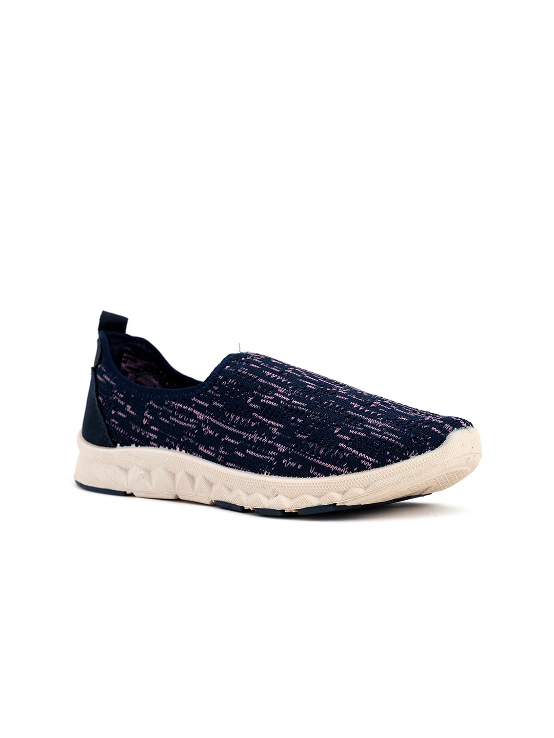

Khadims Women Navy Blue Woven Design Slip-On Sneakers
