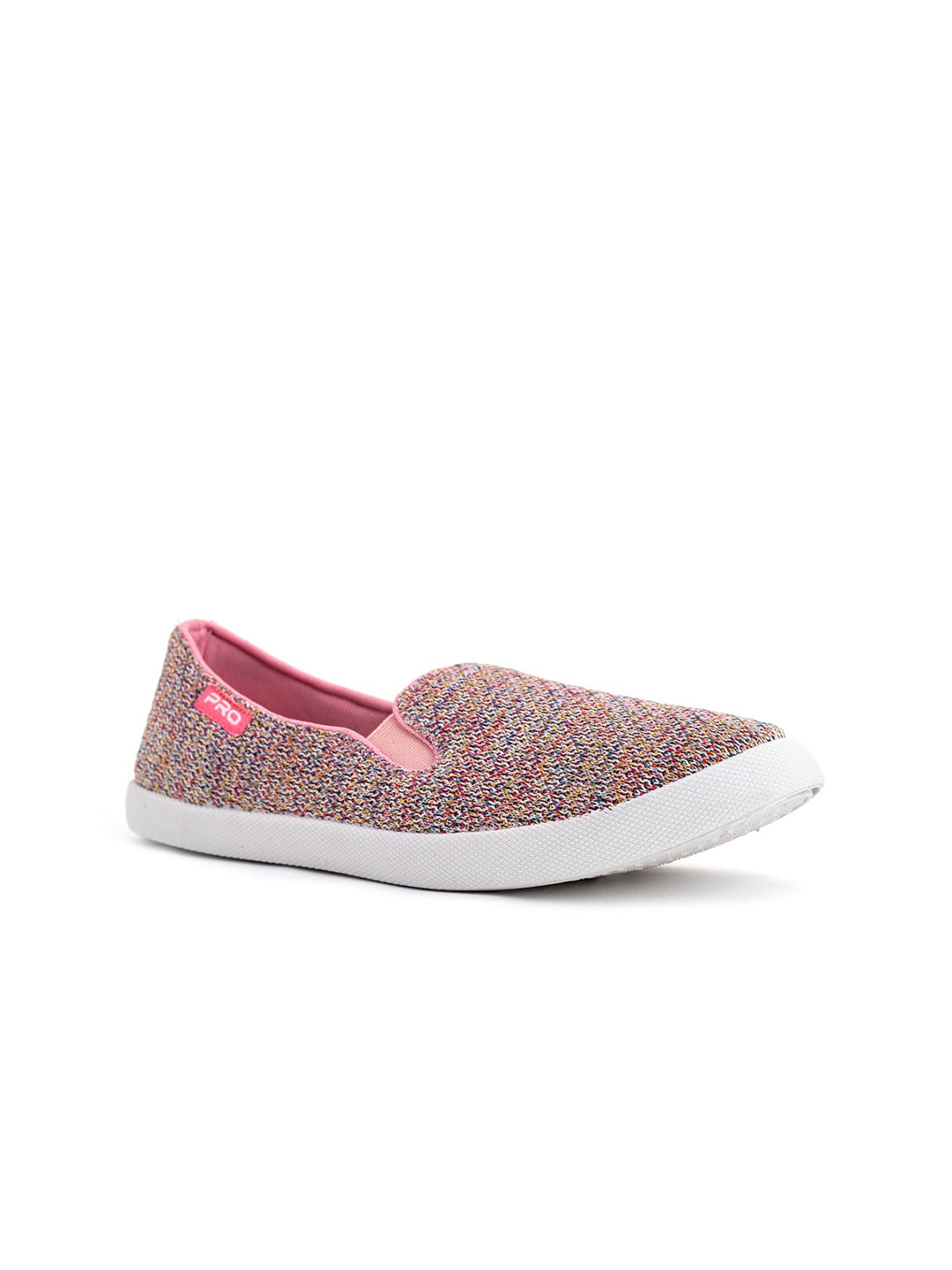 

Khadims Women Pink Woven Design Slip-On Sneakers