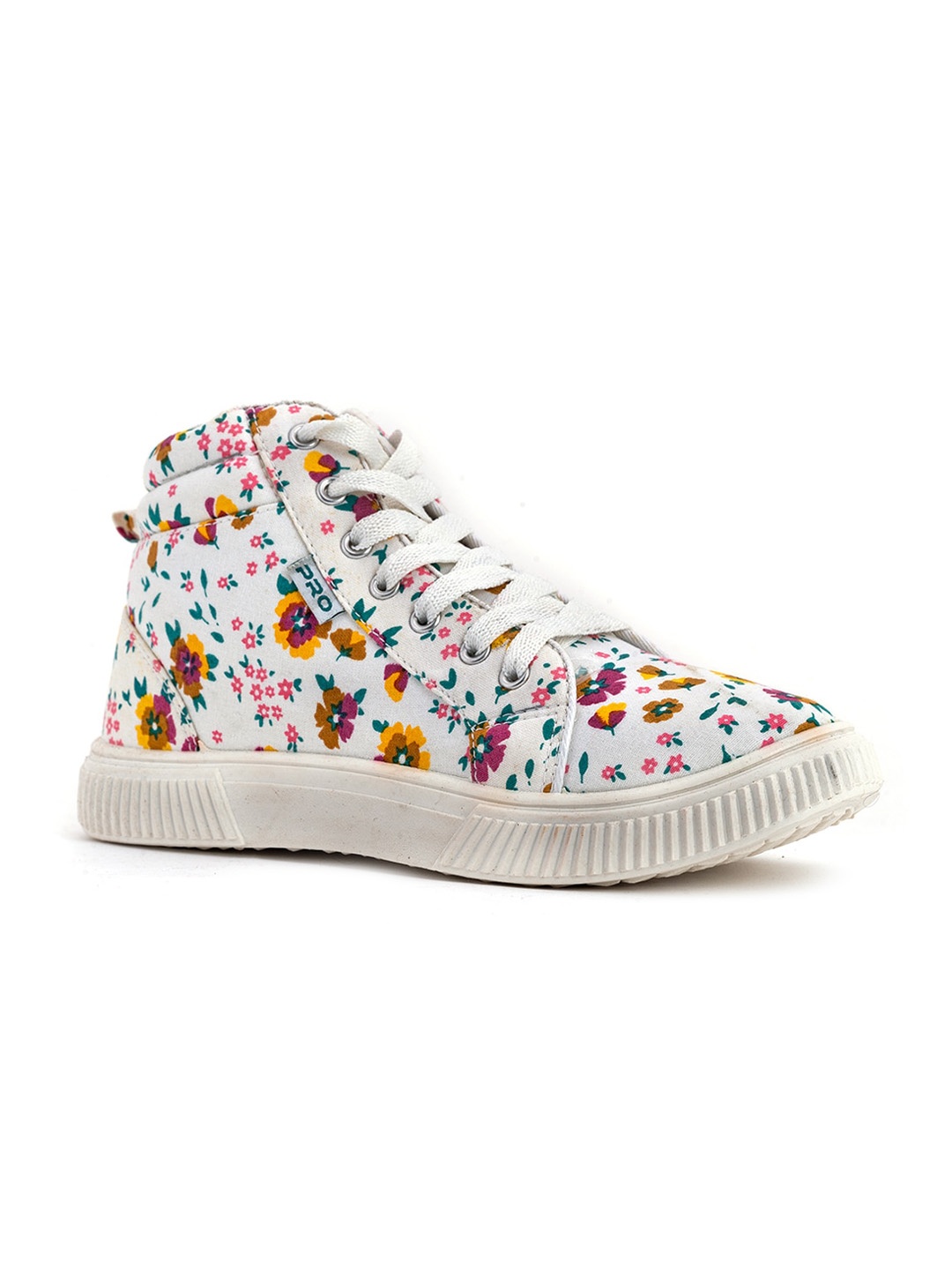 

Khadims Women White & Pink Printed Sneakers