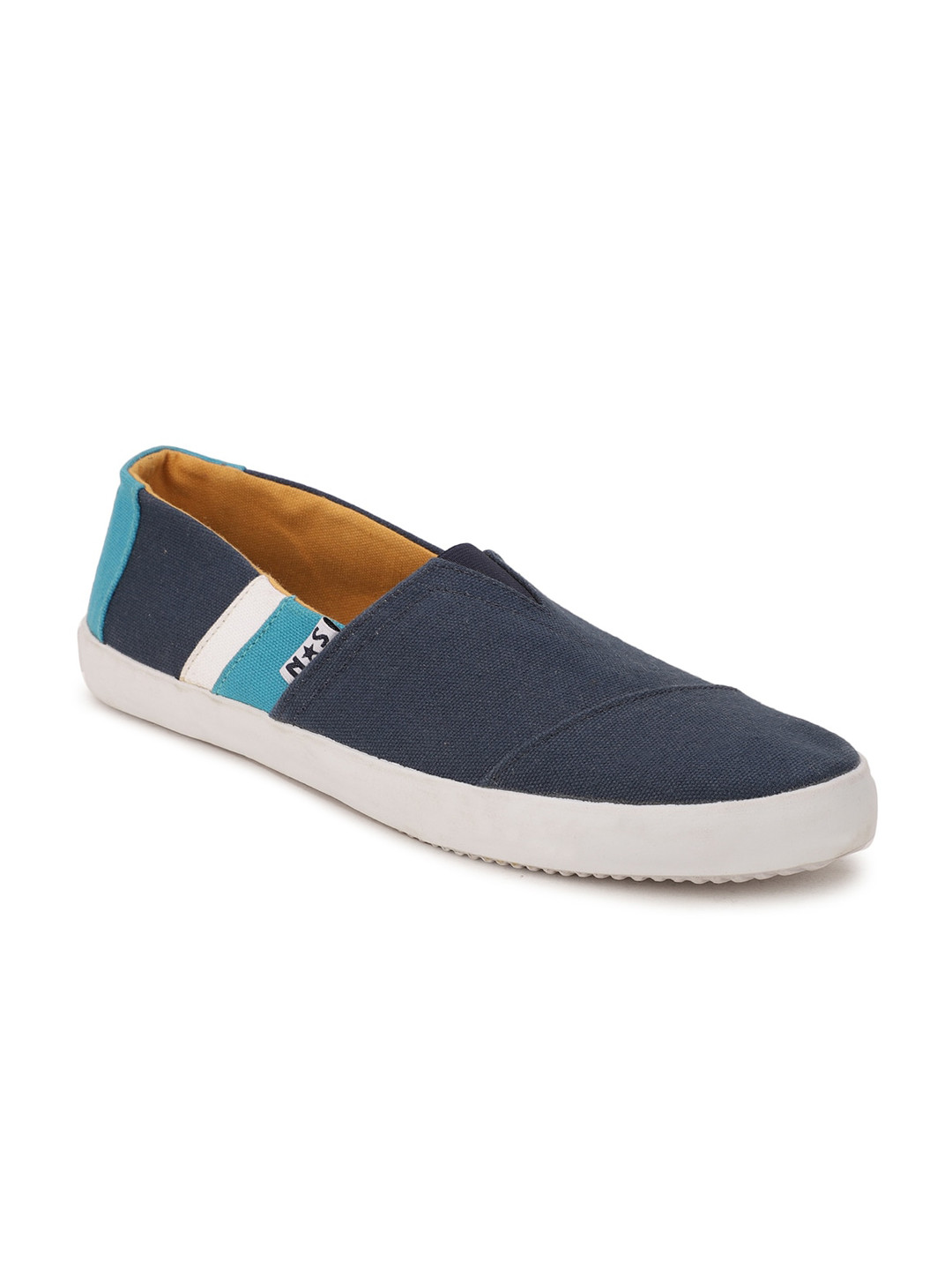 

North Star Men Blue Colourblocked Slip-On Sneakers