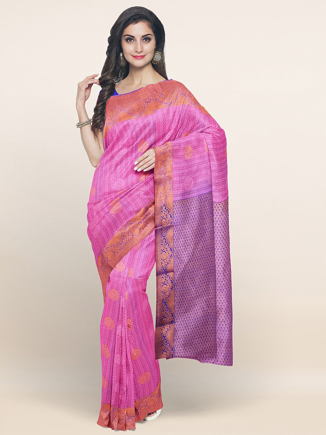 

Pothys Pink & Mauve Woven Design Zari Art Silk Saree