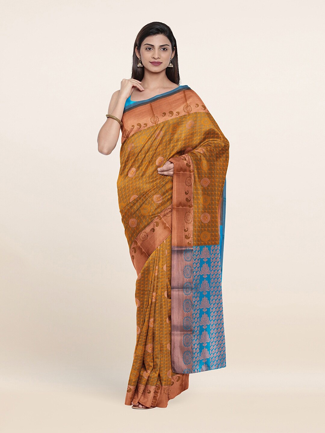 

Pothys Green & Blue Woven Design Zari Art Silk Saree