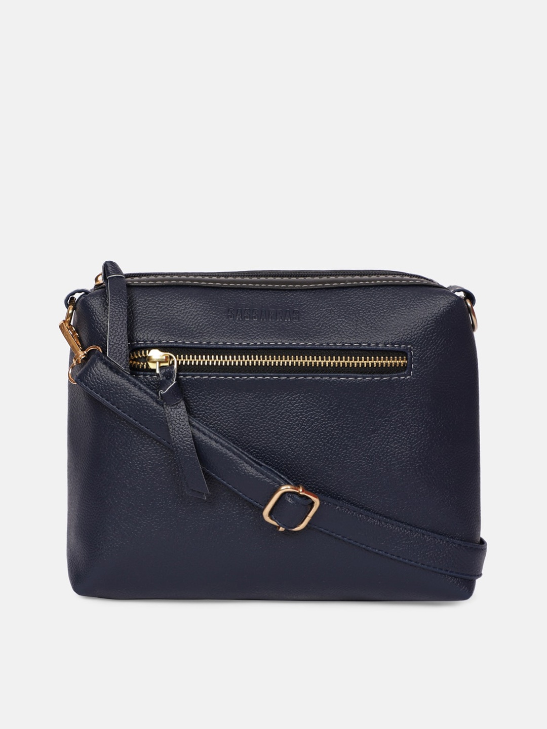 

SASSAFRAS Blue Textured PU Structured Sling Bag