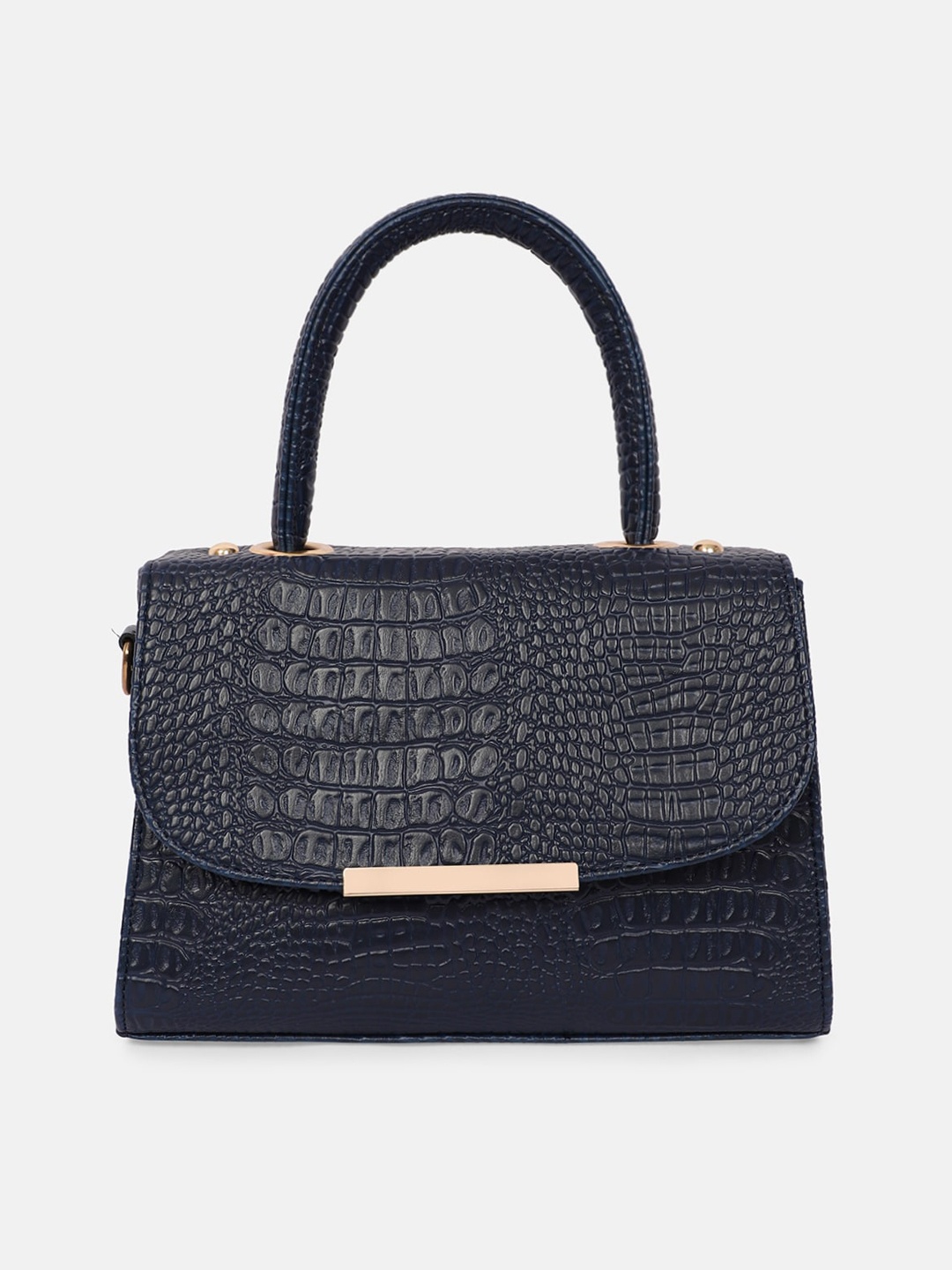 

SASSAFRAS Blue Textured PU Structured Handheld Bag