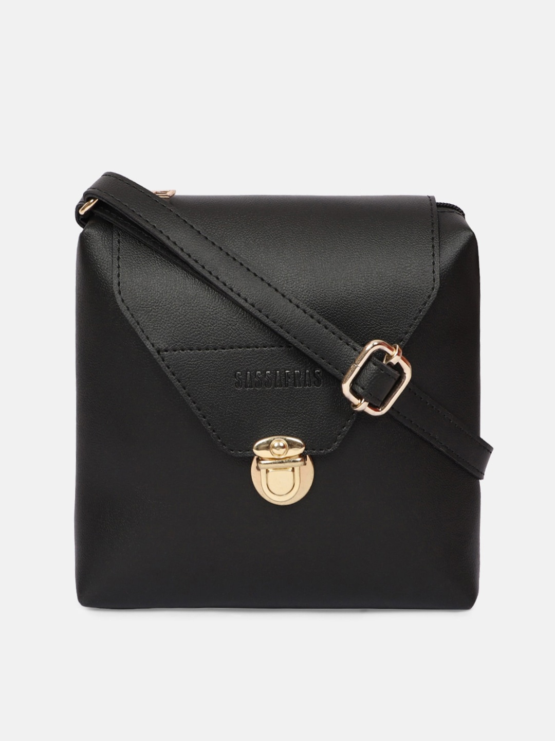 

SASSAFRAS Black PU Structured Sling Bag