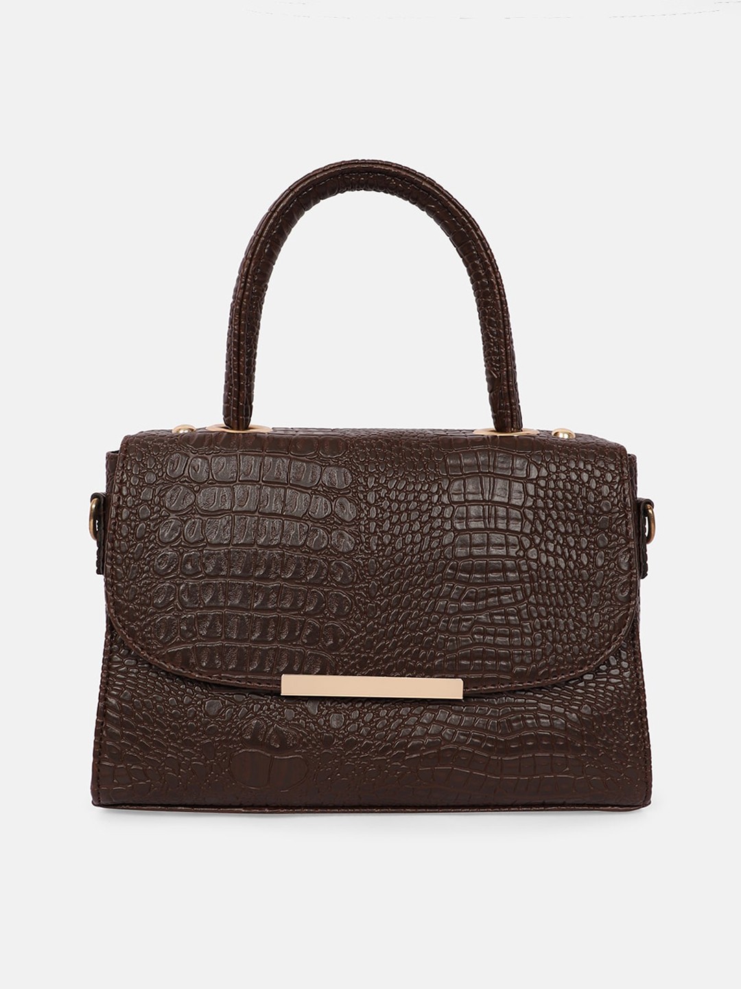 

SASSAFRAS Brown Textured Structured Handheld Bag