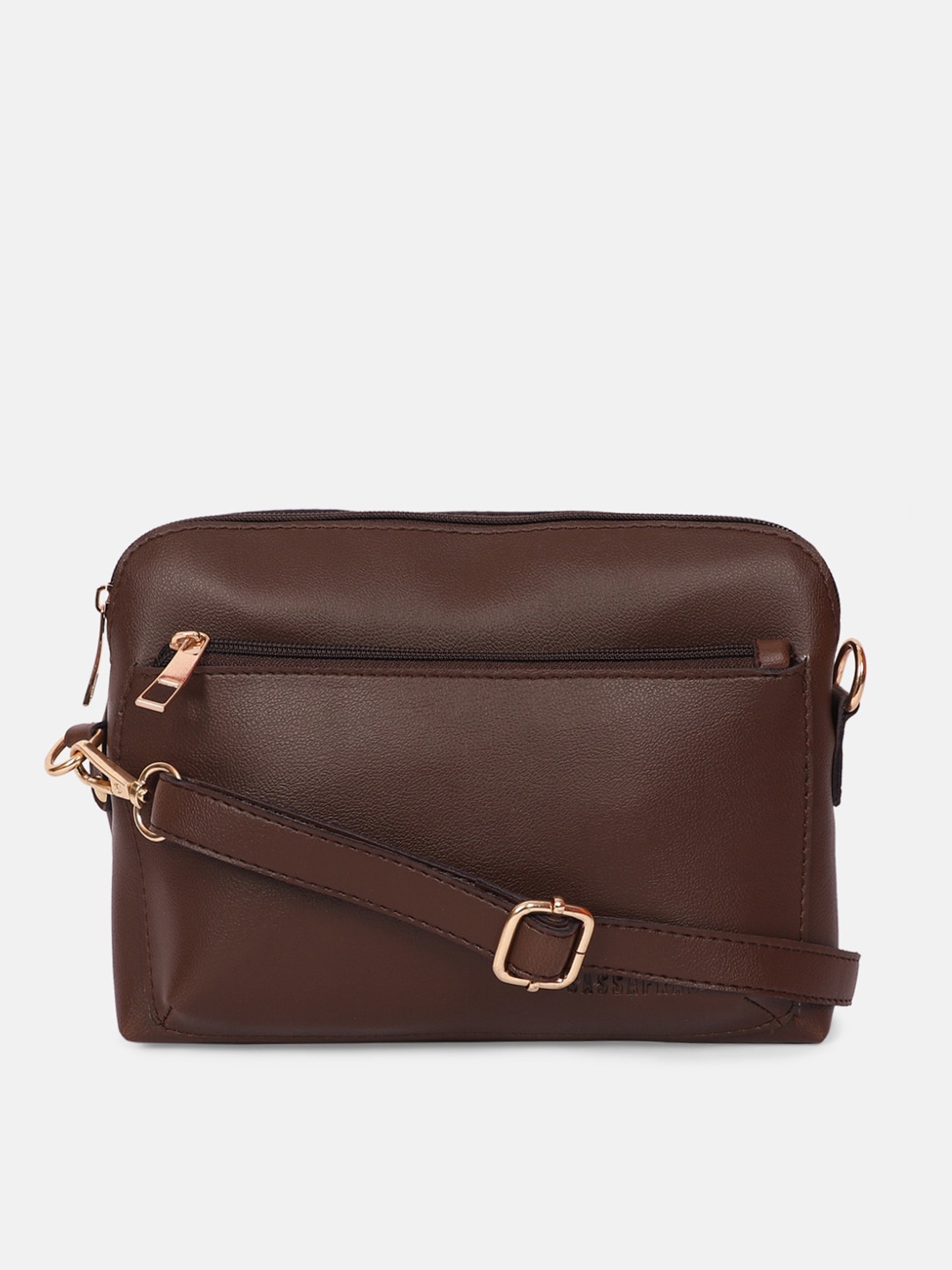

SASSAFRAS Brown PU Structured Sling Bag
