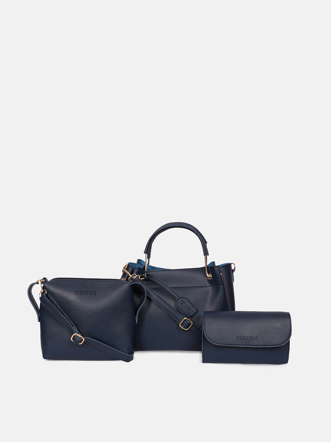 

SASSAFRAS Blue PU Structured Handheld Bag