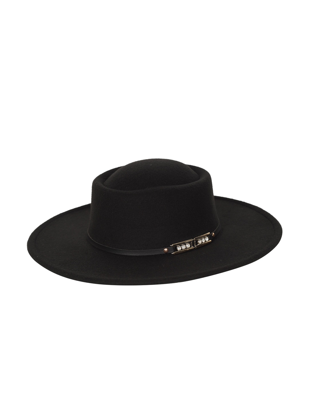 

FabSeasons Women Black Classic Wide Brim Lightweight Fedora Hat