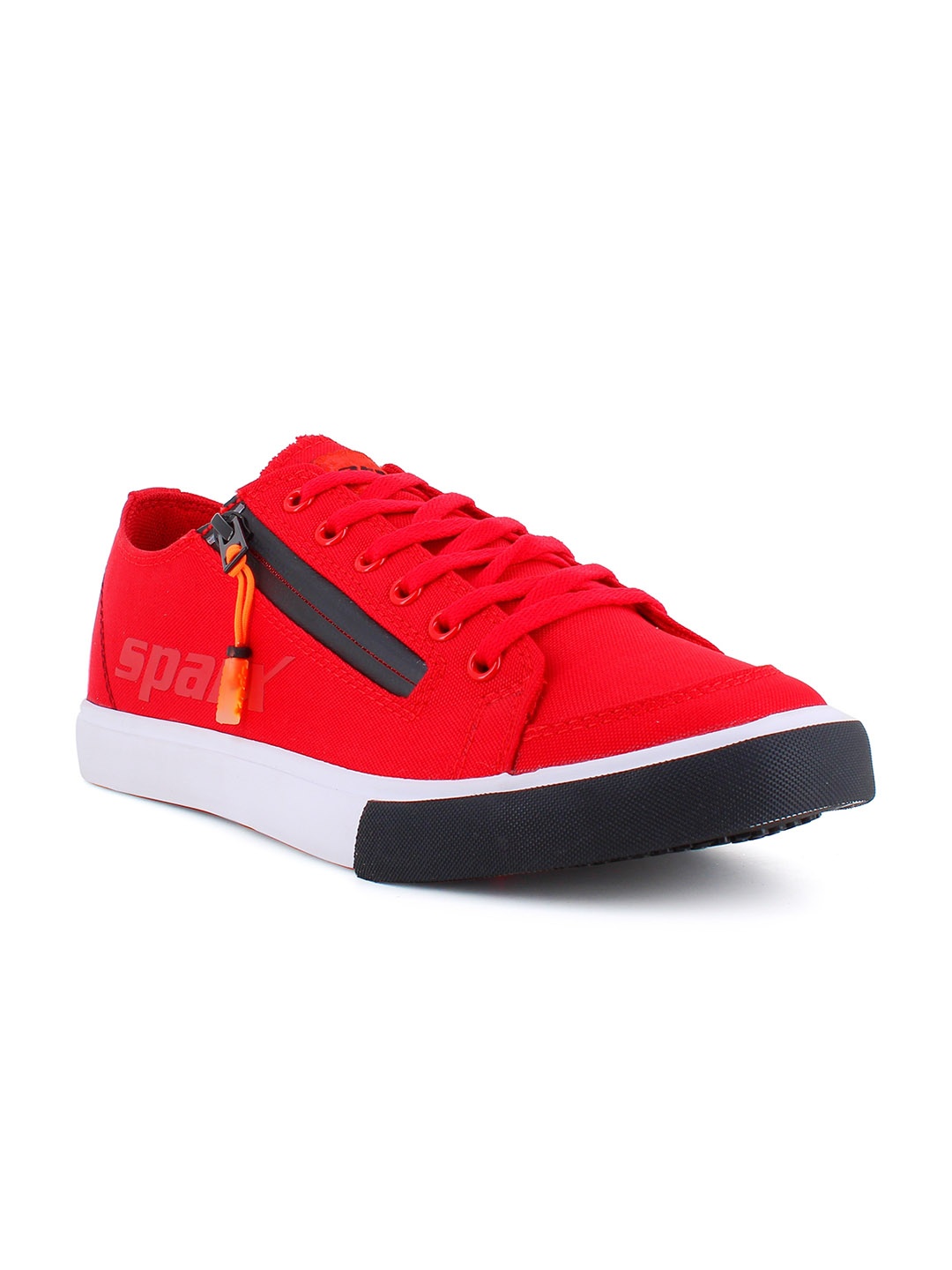 

Sparx Men Red & Black Canvas Sneakers