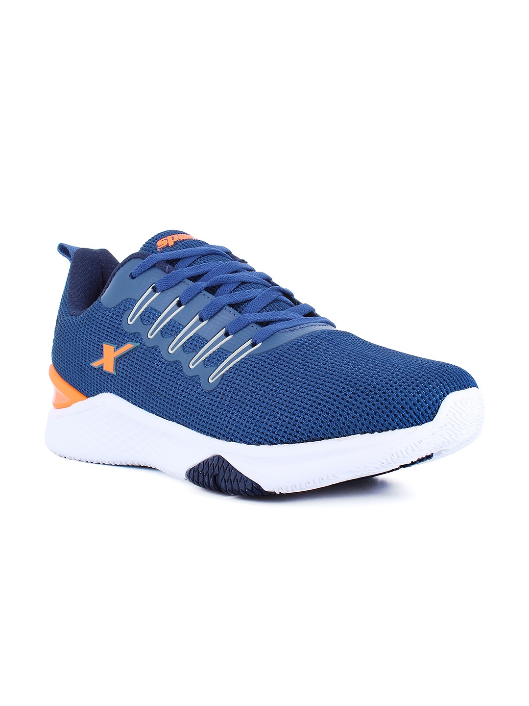 

Sparx Men Blue & Orange Mesh Running Non-Marking Shoes