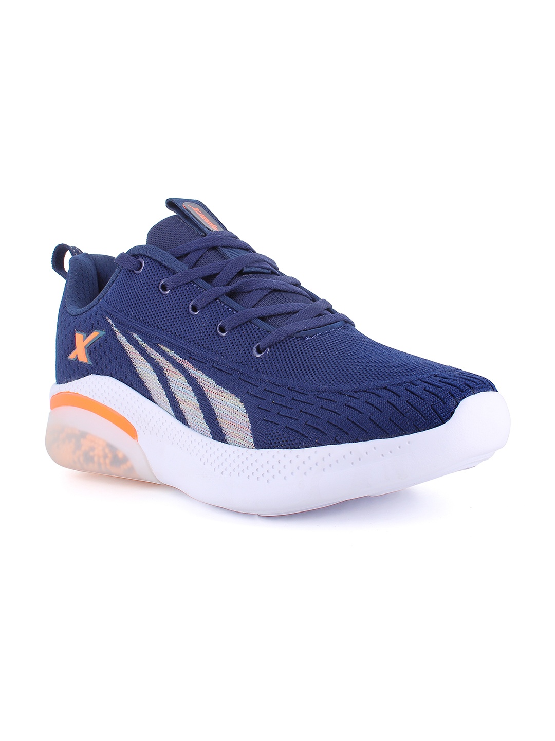 

Sparx Men Navy Blue & Orange Mesh Running Non-Marking Shoes